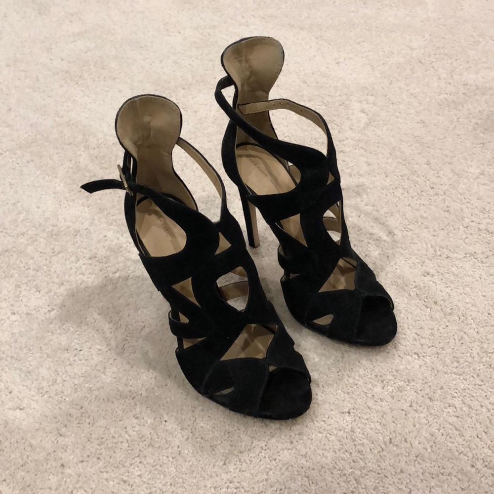 Zara black suede sandal